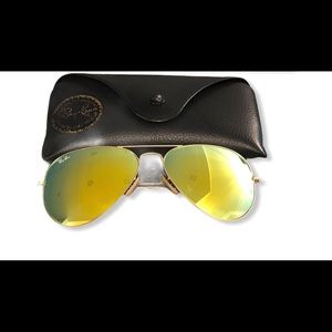 Genuine Ray Ban 3025 112/68 Gold Mirror Green